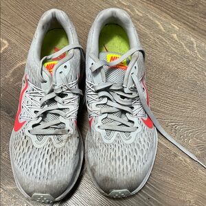 Nike Gray and Red Athletic Sneakers
